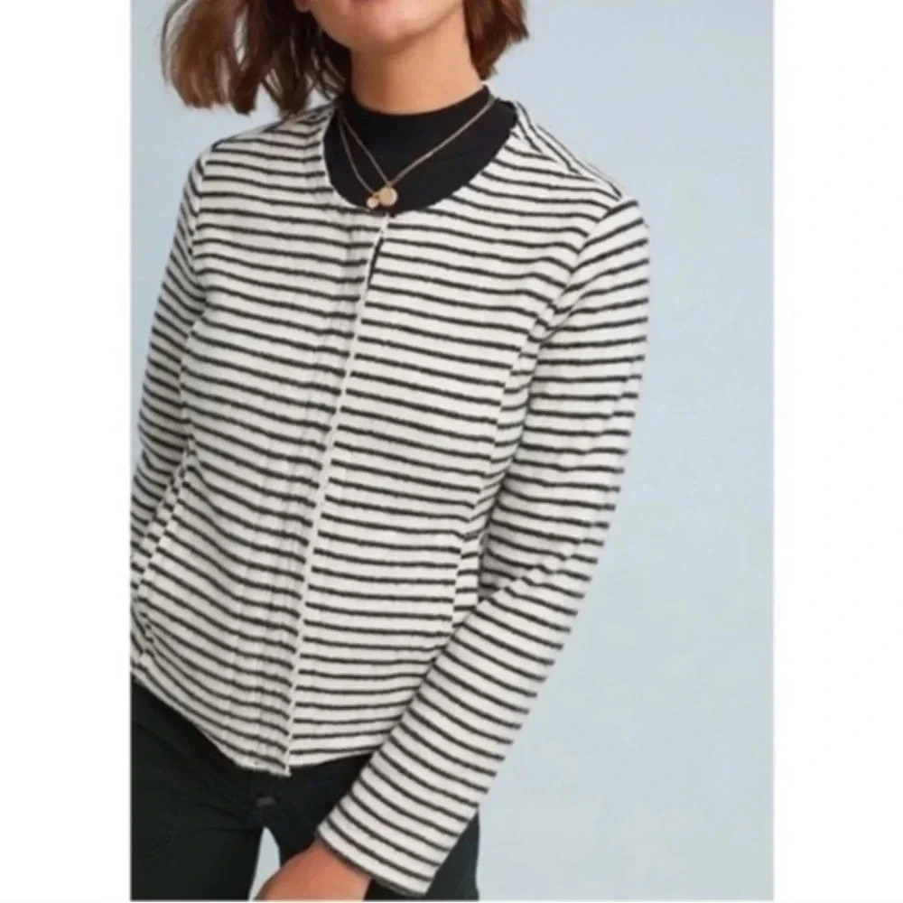 Dolan Anthropologie Left Coast Collection brushed fleece Striped Jacket Size M
